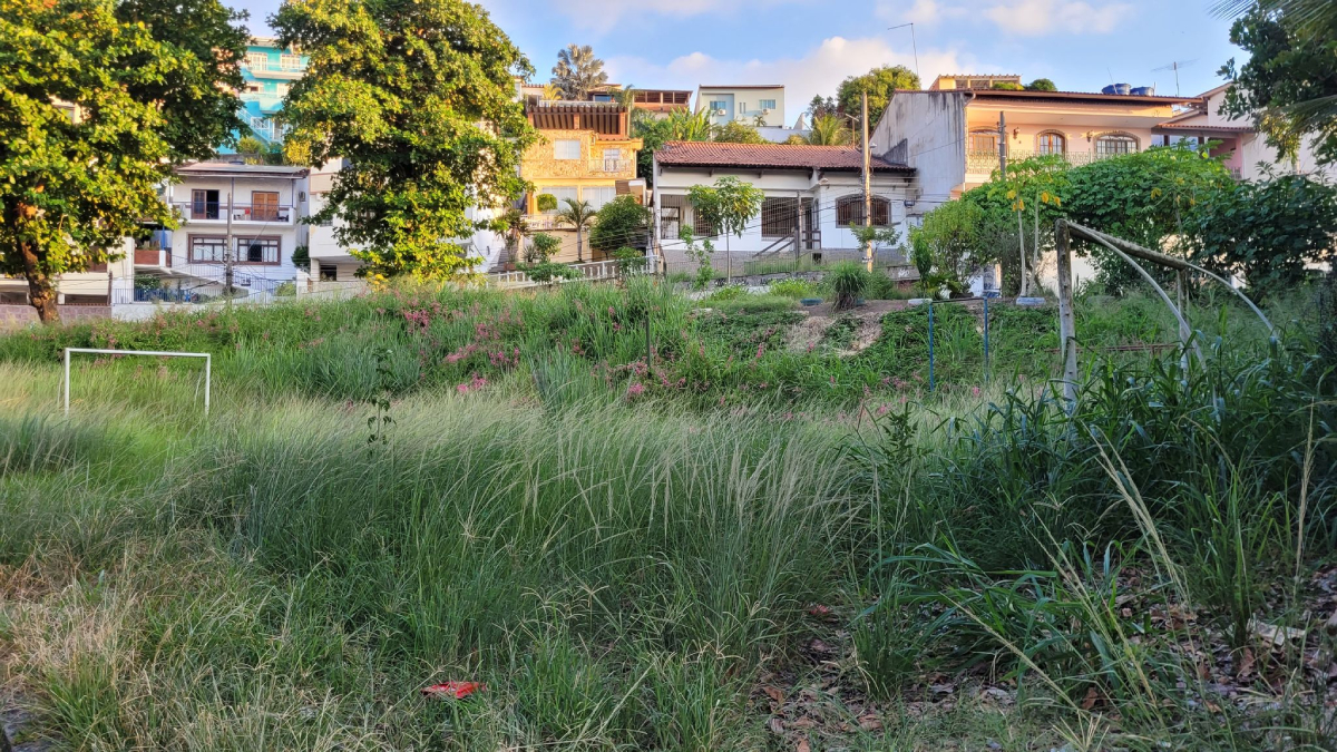 Campo de futebol e pracinha da Rua Frank Garcia, no Tauá, viraram matagal